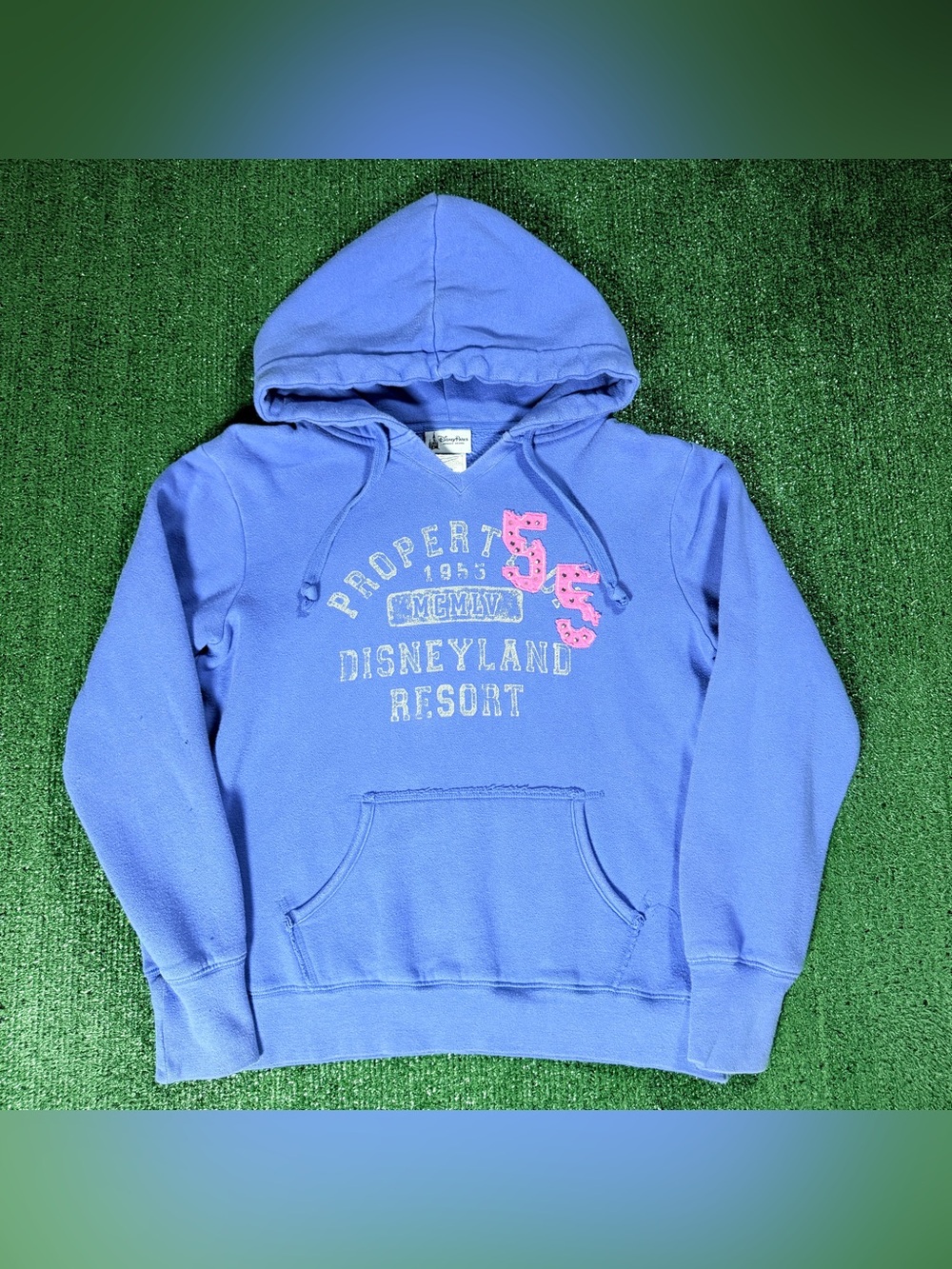 Y2K Womens Disney Parks Disneyland Resort Hoodie Blue Large